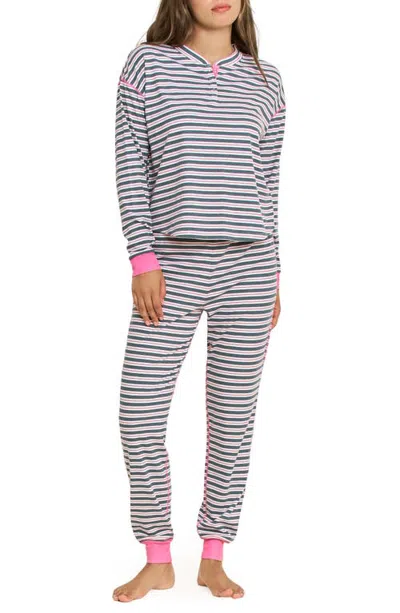 Honeydew Cuddle Crew Henley Pajamas In Multi