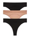 Honeydew Cyrus Thong 3 Pack In Black/bon Bon/black