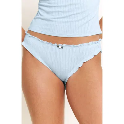 Honeydew Dolly Lettuce Edge Rib Bikini Briefs In Blue