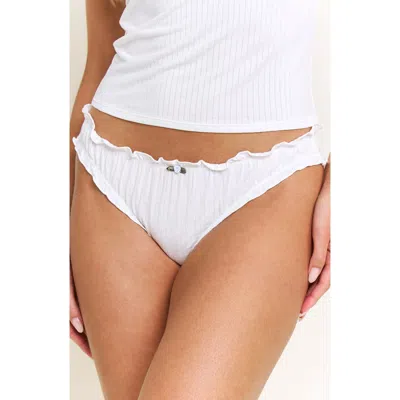 Honeydew Dolly Lettuce Edge Rib Bikini Briefs In White