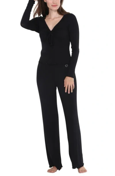 Honeydew Dreamland Lounge Rib Pajamas In Black