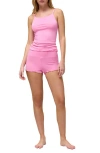 Honeydew Dreamland Rib Lettuce Edge Camisole & Shorts Pajamas In Pink