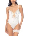 Honeydew Garden Of Eden Bodysuit & Garter In Ivory Python