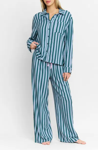 Honeydew Girl Brunch Long Sleeve Pajamas In Blue