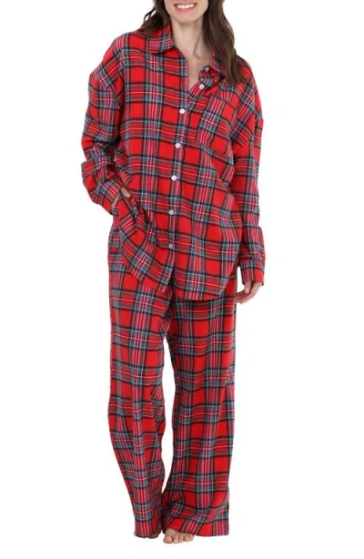 Honeydew Golden Hour Cotton Twill Pajamas In Love Song Plaid