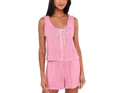 Honeydew Good Life Tank Top Shorties Set Women's Clothing Rosy Meadow Ditsy: Xs 2, Cotton/rayon In Pink