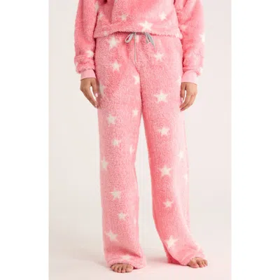 Honeydew Ice Breaker Fair Isle Faux Fur Pajama Pants In Pink