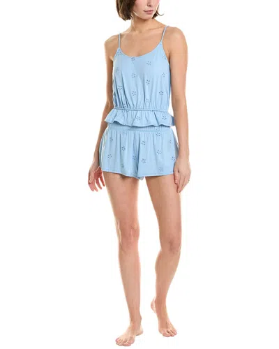 Honeydew Intimates 2pc Clear Skies Eyelet Lounge Set In Blue