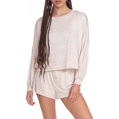 Honeydew Intimates All American Long Sleeve Shortie Pajamas In Calm Python