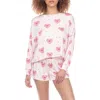 Honeydew Intimates All American Long Sleeve Shortie Pajamas In Purehearts