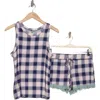 Honeydew Intimates 2pc All American Shortie Set In Twilight Check