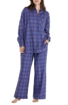 Honeydew Intimates Golden Hour Cotton Twill Pajamas In Indigo Plaid