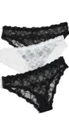 Honeydew Intimates Maria Lace Bikini 3 Pack Black/ivory/black