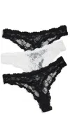 Honeydew Intimates Maria Lace Thong 3 Pack Black/ivory/black