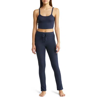 Honeydew Intimates Honeydew Off-duty Crop Camisole & Pants 2-piece Pajama Set In Ink