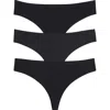 Honeydew Intimates Skinz 3-pack Thong In Black/black/black
