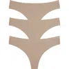 Honeydew Intimates Skinz 3-pack Thong In Nude/nude/nude