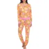 Honeydew Intimates Star Seeker Brushed Jersey Pajamas In Aperol Patchwork