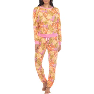 Honeydew Intimates Star Seeker Brushed Jersey Pajamas In Aperol Patchwork