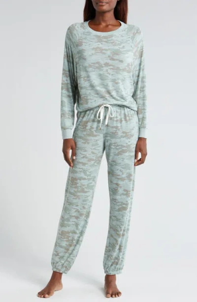 Honeydew Intimates Star Seeker Brushed Jersey Pajamas In Fern Camo
