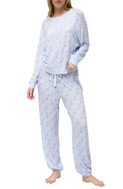 Honeydew Intimates Star Seeker Brushed Jersey Pajamas In Sailboats