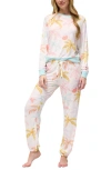 Honeydew Intimates Star Seeker Brushed Jersey Pajamas In Sunrise Palms
