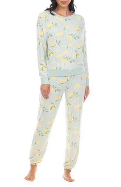 Honeydew Intimates Star Seeker Brushed Jersey Pajamas In Tea Leaf Lemons