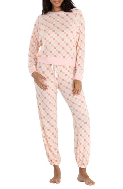 Honeydew Intimates Star Seeker Brushed Jersey Pajamas In Umber Check