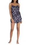 Honeydew Intimates Sunday Rest Satin Sleep Romper In Nova Butterflies