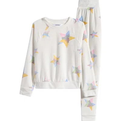 Honeydew Kids' Snuggle Up Print Lounge Sweatshirt & Joggers Set In White
