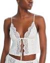 Honeydew Lace Trim Eyelet Open Tank In White