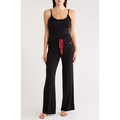 Honeydew Laid Back Wide Leg Pajamas In Black