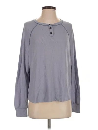 Pre-owned Honeydew Long Sleeve Henley Shirt In Gray