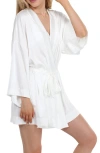 Honeydew Love Story Stretch Satin Robe In White