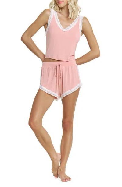 Honeydew Mellow Out Lace Trim Pajamas In Pink