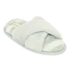 Honeydew Mixed Media Crossband Womens Memory Foam Slip-on Slippers In White