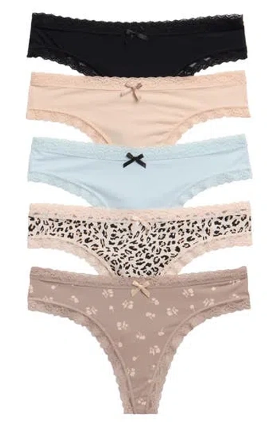 Honeydew Petra Mid Rise Thong Underwear In Multi