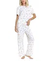 Honeydew Printed Pajama Set In White
