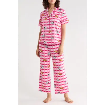 Honeydew Quiet Night Crop Pajamas In Pink