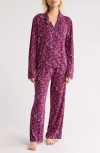 Honeydew Quiet Night Long Sleeve Button-up Top & Pants Pajamas In Comet Floral