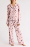 Honeydew Quiet Night Long Sleeve Button-up Top & Pants Pajamas In Luster Eyes