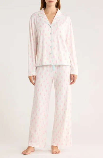Honeydew Quiet Night Long Sleeve Button-up Top & Pants Pajamas In White