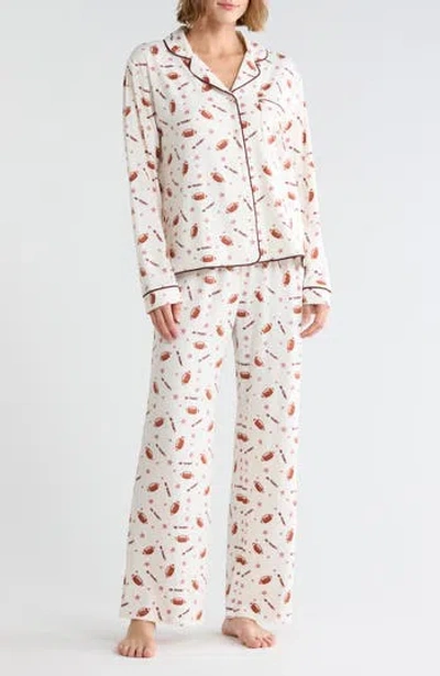 Honeydew Quiet Night Long Sleeve Button-up Top & Pants Pajamas In Multi