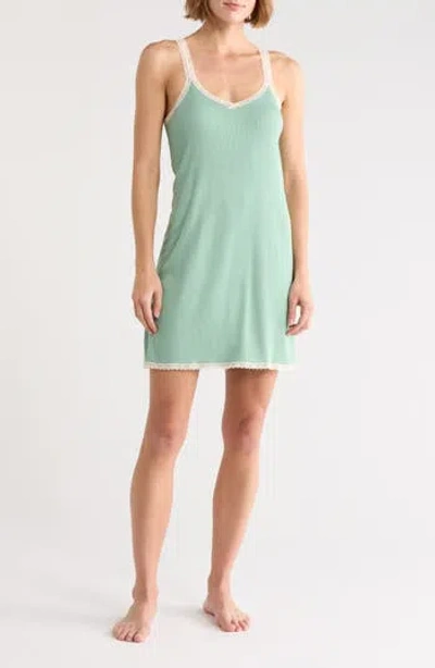 Honeydew Revival Rib Chemise In Green