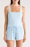 Honeydew Revival Rib Short Pajamas In Blue
