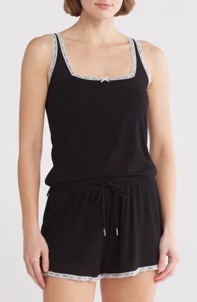 Honeydew Revival Rib Short Pajamas In Black