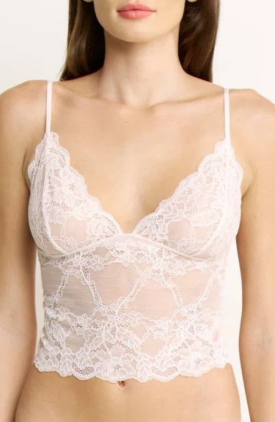 Honeydew Riot Lace Crop Camisole In Pink