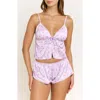 Honeydew Rowan Satin Camisole & Short Pajamas In Purple