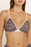 Honeydew Rumba Ruffle Triangle Bralette In Animal Print
