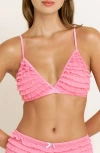 Honeydew Rumba Ruffle Triangle Bralette In Pink